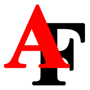 Antifascism logo, red A over black F